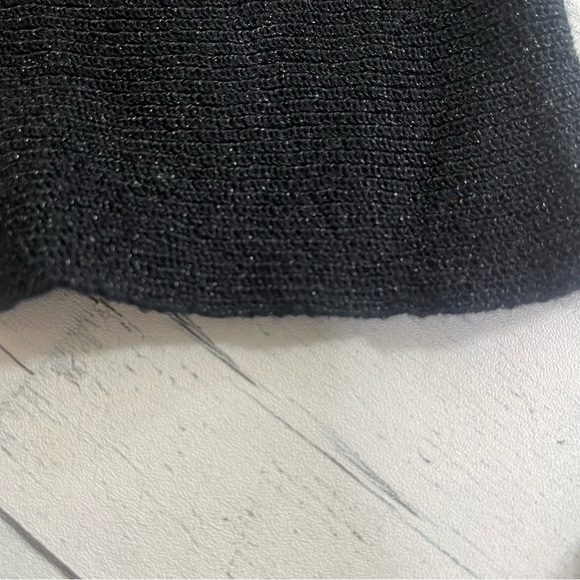 Spense Mock Neck Metallic Thread Raw Hem Top 8 - Picture 6 of 6